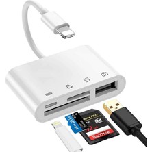 Zrh Apple ile Uyumlu Lightning To USB Lightning Micro Sd Tf Kart Okuyucu Çevirici Dönüştürücü Adaptör