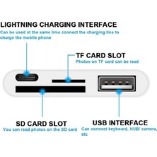 Zrh Apple ile Uyumlu Lightning To USB Lightning Micro Sd Tf Kart Okuyucu Çevirici Dönüştürücü Adaptör