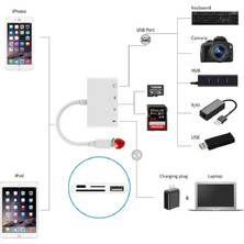 Zrh Apple ile Uyumlu Lightning To USB Lightning Micro Sd Tf Kart Okuyucu Çevirici Dönüştürücü Adaptör