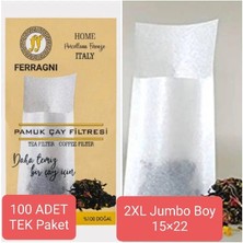 FERRAGNI Home Porcellana Firenze Çay Demleme Poşeti (Çay Filtresi)  2xl   Jumbo Boy   Tek Paket (100 Adet)