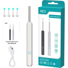 Semgears Kablosuz Akıllı Görsel Kulak Temizleyici Otoskop Kulak Balmumu Temizleme Aracı Kulak Endoskop Kiti Hd Kamera ile iPhone iPad Android Için Beyaz (Yurt Dışından)