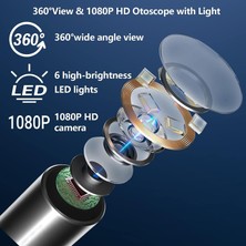 Semgears Kulak Kirini Temizleme Aracı Seti Kablosuz Otoskop 1080P Hd Su Geçirmez Kamera ile Görsel Kulak Kirini Temizleyici 8 Adet Kulak Temizleme Çubuğu Beyaz (Yurt Dışından)
