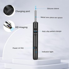 Semgears Kulak Kirini Temizleme Aracı Seti Kablosuz Otoskop 1080P Hd Su Geçirmez Kamera ile Görsel Kulak Kirini Temizleyici 8 Adet Kulak Temizleme Çubuğu Beyaz (Yurt Dışından)