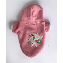 Paw Garage Pink Unicorn Kedi Kapşonlu Sweatshirt, Hoodie Kedi Kazağı, Kedi Kıyafeti