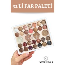 Lovendas 32 Renkli Vurgulayıcı Göz Farı Yüksek Pigmentasyon Kadifemsi Doku Toprak Tonları Eyeshadow Palette