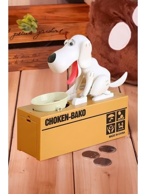 DEMPOWER Para Yiyen Köpek Kumbara Beyaz