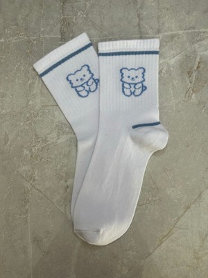 Sky Socks 6'lı Teddy Bear Çiçekli Çemberli Set Kokulu Tenis Kolej Çorap