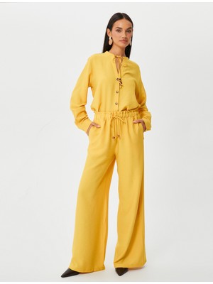 Koton Palazzo Pantolon Yüksek Bel Bol Paça Lastikli