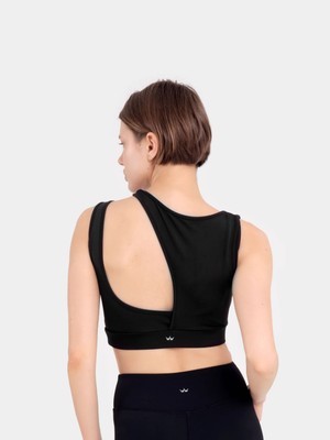 Stage Activewear Omuz Detaylı Siyah Bra