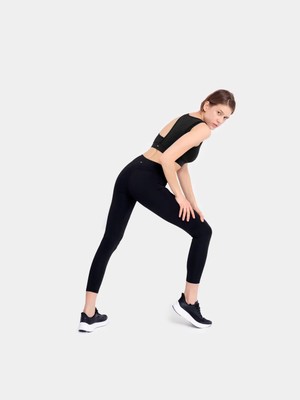 Stage Activewear Omuz Detaylı Siyah Bra