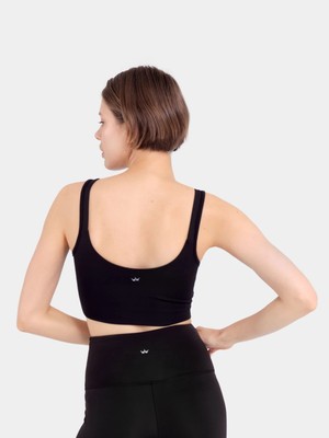 Stage Activewear Çizgi Biye Detaylı Siyah Bra