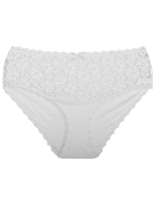 Nariya Kadın Büyük Beden Külot Battal Yüksek Bel Külot Pamuklu Külot Bato Dantel Detaylı Rahat Külot