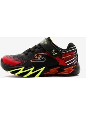 Skechers Flex - Glow Bolt Büyük Erkek Çocuk Siyah/Kirmizi Işıklı Spor Ayakkabı 400138L Bkrd