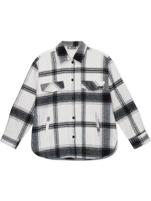 Lee Cooper Lays Kadın %100 Pamuk Dokuma Gömlek Siyah - Beyaz