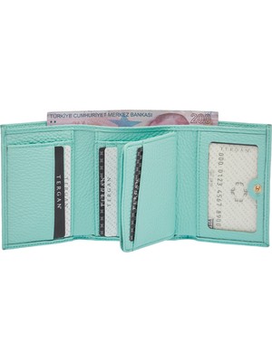 Tergan Mavi Hakiki Deri Kadın Cüzdan - S1CB00005633-T9D