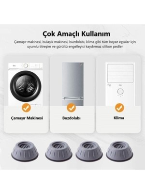 Zeytstore Beyaz Eşya Altlığı Ayağı Çamaşır Bulaşık Makinası Buzdolabı Yükseltici Titreşim Önleyici 12 Adet