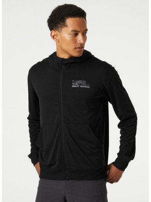 Helly Hansen Kapüşon Yaka Siyah Erkek Sweatshırt HHA.63163_HH Lıfa Tech Lıte Zıp Hoo