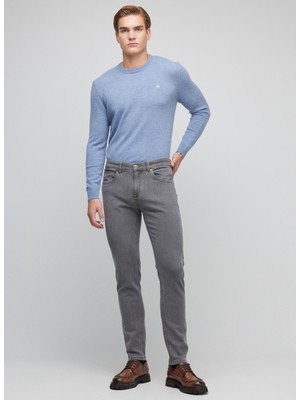 Brooks Brothers Normal Bel Normal Paça Slim Fit Gri Erkek Pantolon BBFW23MPT003