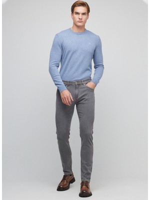 Brooks Brothers Normal Bel Normal Paça Slim Fit Gri Erkek Pantolon BBFW23MPT003