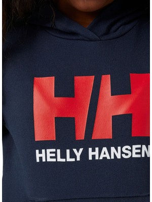 Helly Hansen Düz Erkek Lacivert Sweatshırt HHA.41677 Jr Logo Hoodıe 2.0