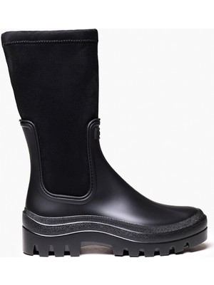 Toni Pons Kadın Yağmur Çizmesi Cesena Su Geçirmez Siyah Kauçuk Topuklu Tasarım