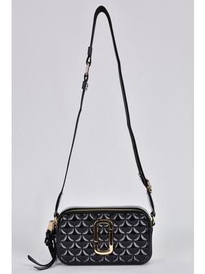 Elatae Kadın Kolon Omuz Askılı Silikon Çapraz Çanta Parlak Siyah 26398