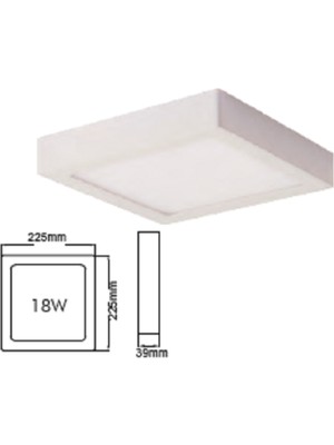Vito 18W Ilıkbeyaz Sıva Üstü Kare Led Panel 4000K