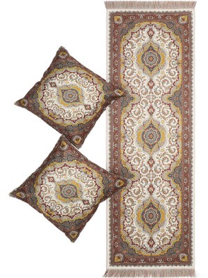Kahverengi Kadife Runner Takımı