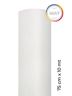 Mat Beyaz Yapışkanlı Kaplama Folyosu  75 CM  X 10 MT