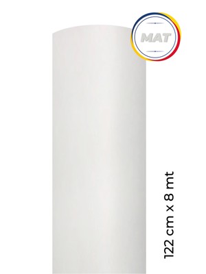 Mat Beyaz Yapışkanlı Kaplama Folyosu  122 CM  X 8 MT