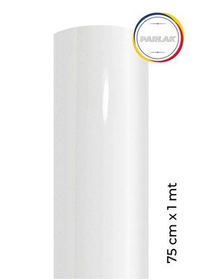 Parlak Beyaz Yapışkanlı Kaplama Folyosu 75 cm  x 1 mt