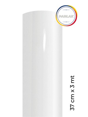 Parlak Beyaz Yapışkanlı Kaplama Folyosu 37 CM  X 3 MT