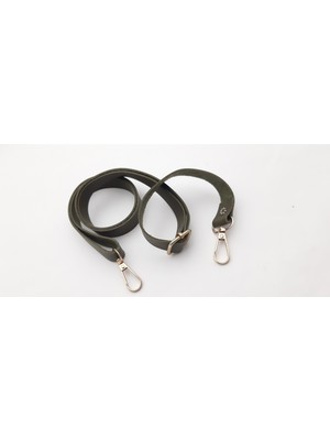 Seçilir Haki Renk Ayarlı, Klips Kancalı Deri Çanta Sapı 110 x 2 Cm.