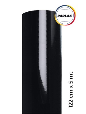 Parlak Siyah Yapışkanlı Kaplama Folyosu 122 CM X 5 MT