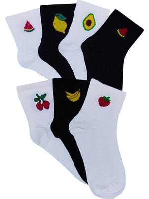 KBC Socks 7'li Meyve Desenli Kolej Soket Çorap Seti