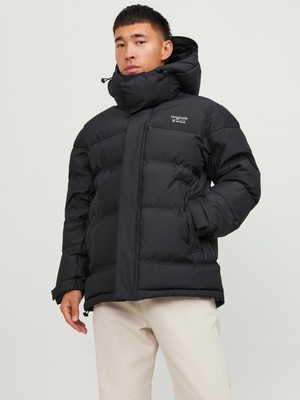 Jack & Jones Jortwice Techincal Puffer Erkek Siyah Mont 12238881-Black