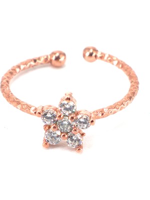 Neva Jewelry Beyaz Taşlı Çiçek Yüzük