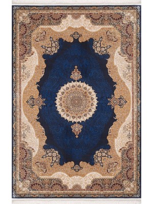 Artemis Halı Sılk 05211C Krem Lacivert Halı