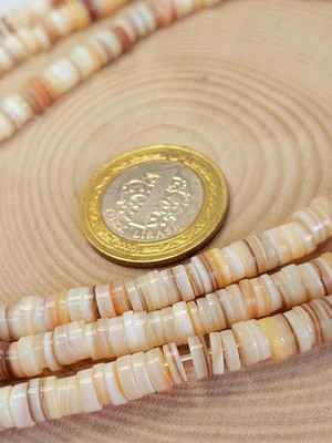 Yaşam Tohumu Sedef Taşı 6*2mm Yarım Dizi (18CM Uzunluğundadır) (43160)