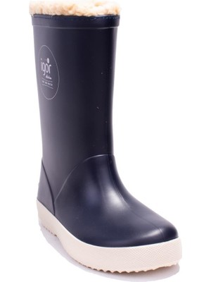 Igor W10207 Splash Nautico Borreguito Lacivert Ortopedik Kürklü Erkek Çocuk Yağmur Çizme