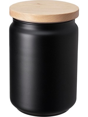 IKEA Cam-Bambu Kapak Çay Kahve Kavanozu Siyah Renk 1 lt