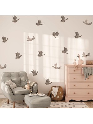 Lizpo Decor Soyut Kuşlar Duvar Boho Tarzı Sticker Duvar Dekorasyo Duvar Sticker