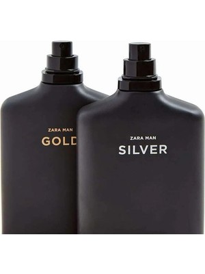 Zara Man Gold ve Silver 100 ml Deri Koku EDC Parfüm Erkekler İçin Özel Set