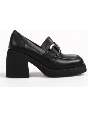 Fabrika Siyah Kadın Deri Loafer MILAGROS