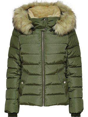 Only Yeşil Kadın Mont Onlnewcamılla Fur Hood Jacket cc Ot