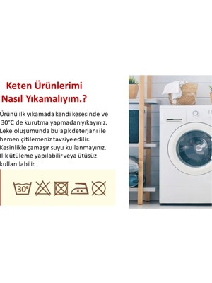 NDC Home Sarı Renk Keten Çoklu Püsküllü Kırlent Kırlent Kılıfı