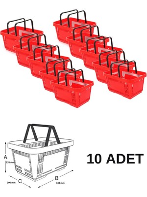 Antelope 22 Litre Market El Sepeti 10 Lu Paket 1.plastik Alışveriş El Sepeti