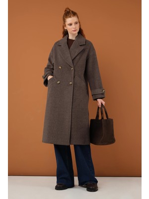 HE-QA Kolu Apolet Detaylı Kaban Kahve