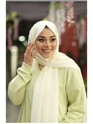 Nil Butik Kırık Beyaz Pamuk Cazz Şal