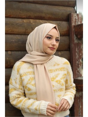 Nil Butik Bej Pamuk Cazz Şal